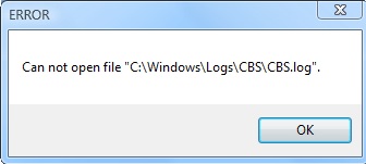 CBS LOG поврежден - как исправить?